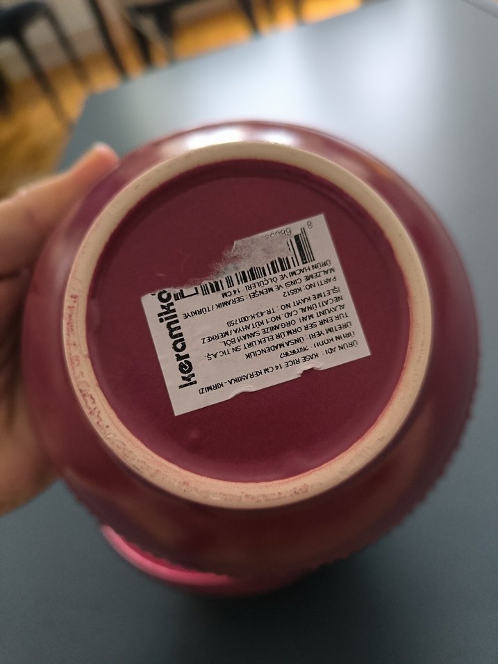 Kırmızı Desensiz Çift Kase - Görsel 5