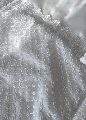 Beyaz çift kişilik Yatak Örtüsü - Görsel 8