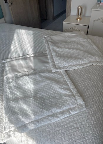 Beyaz çift kişilik Yatak Örtüsü - Görsel 7
