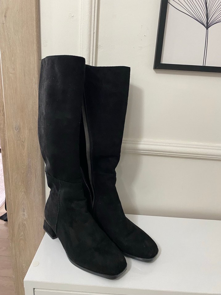 Siyah Süet Çizme - Görsel 5