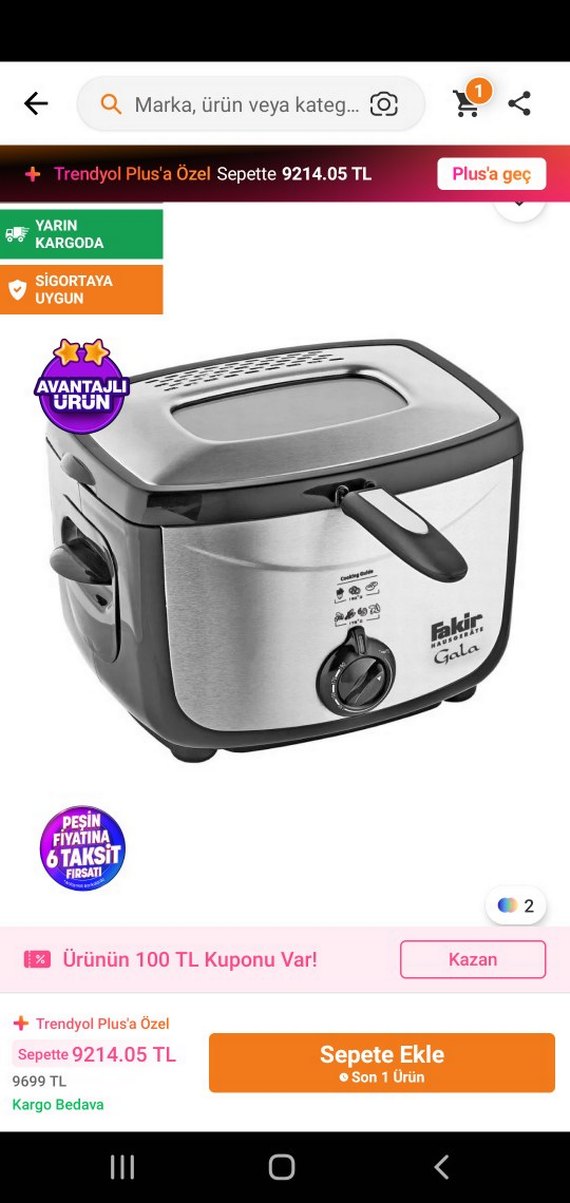 Fakir Golo Gri Elektrikli Fritöz - Görsel 4
