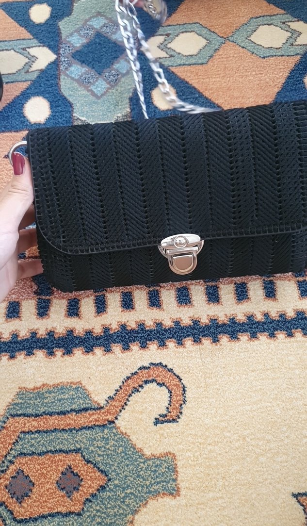 Tokalı Siyah Kadın Omuz Çantası - Görsel 3