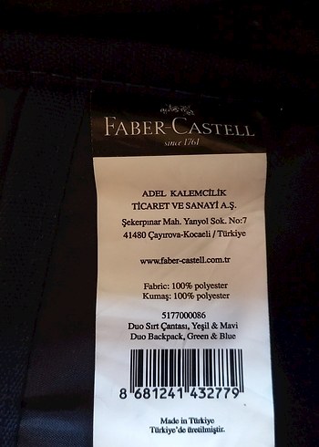 Beden Faber Castell Yeşil Çocuk Sırt Çantası