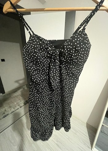 Seven 7 Los Angeles Jeans Y2K puantiyeli coquette elbise