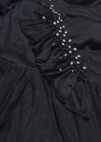 40 Beden Uzun Kollu Siyah Gotik Dantel Abiye Elbise