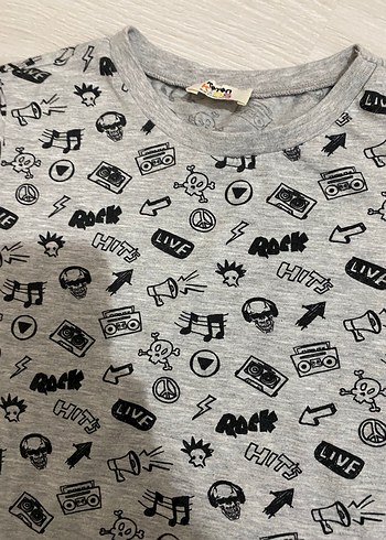 Gri Baskılı Çocuk Tişört - Görsel 2