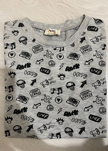 Gri Baskılı Çocuk Tişört - Görsel 3