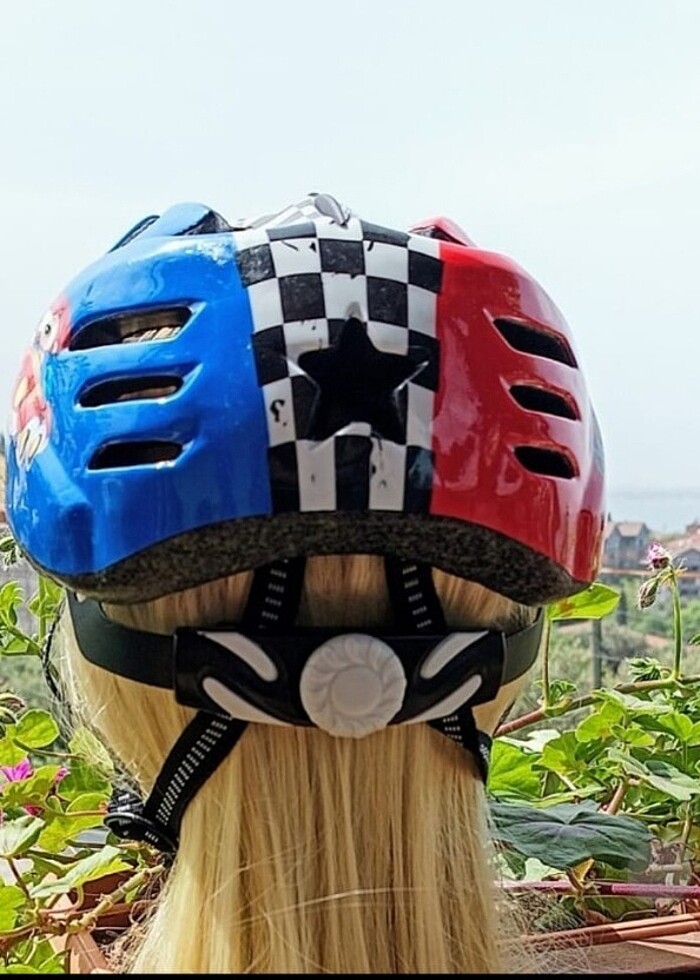MOON MAVİ/KIRMIZI PATEN BİSİKLET KASKI - Görsel 5