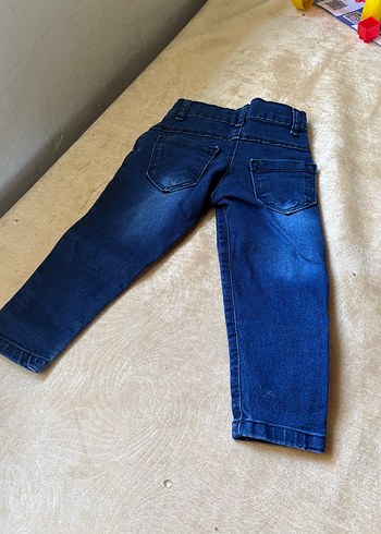 Düğmeli Erkek Çocuk Mavi Denim Pantolon - Görsel 2