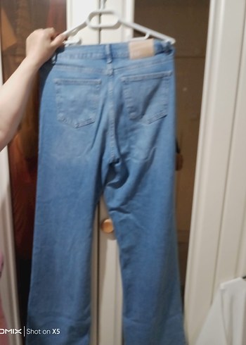 Diğer Kadın Açık Mavi Kemerli Midi Denim Pantolon