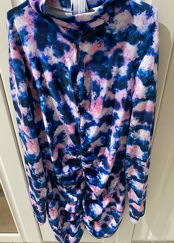 Kadın Çok Renkli Uzun Kollu Tie-Dye Tulum