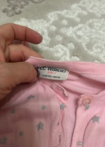 10 Yaş Beden Kız Çocuk Pembe Uzun Kollu Düğmeli Hırka