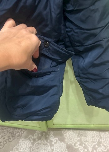 9 Yaş Beden Kız Çocuk Lacivert Fermuarlı Kışlık Mont