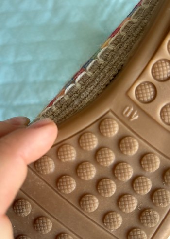 Renkli Kareli Kadın Dolgu Topuk Espadril - Görsel 2