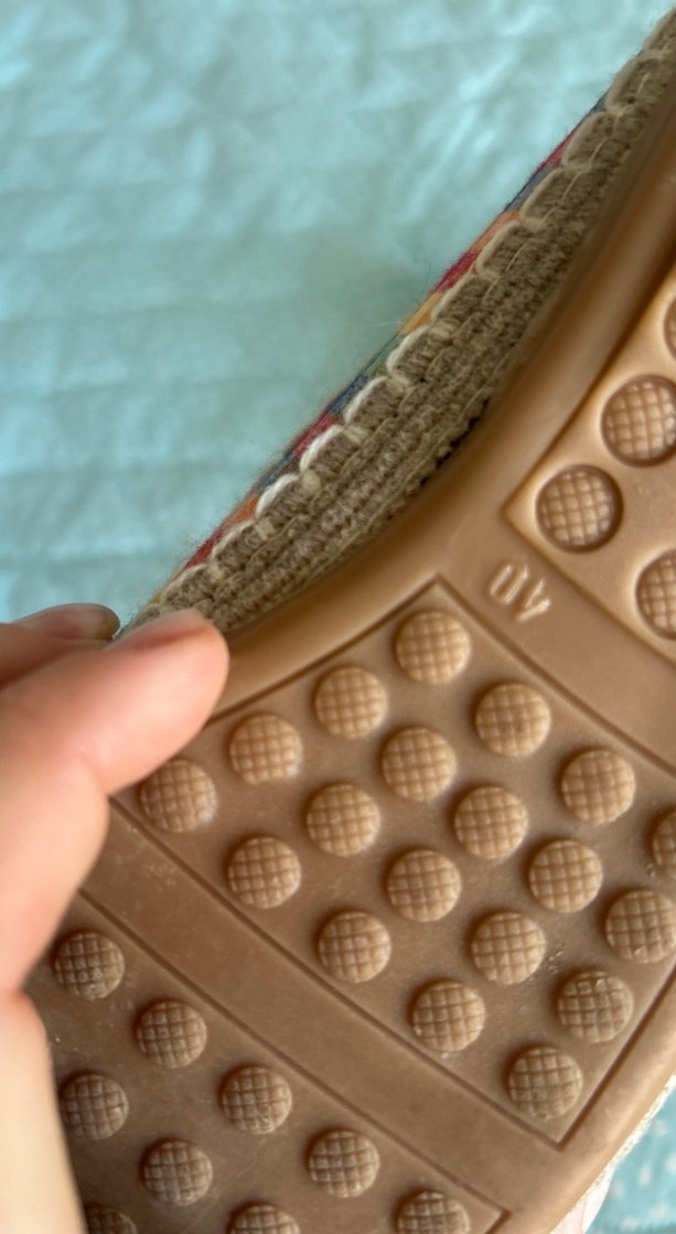 Renkli Kareli Kadın Dolgu Topuk Espadril - Görsel 2