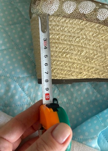 Altın Rengi pul Detaylı Dolgu Topuk Kadın Babet - Görsel 5