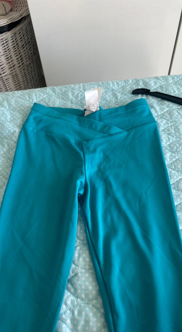 Beli Kemerli Turkuaz Spor Tayt - Görsel 4