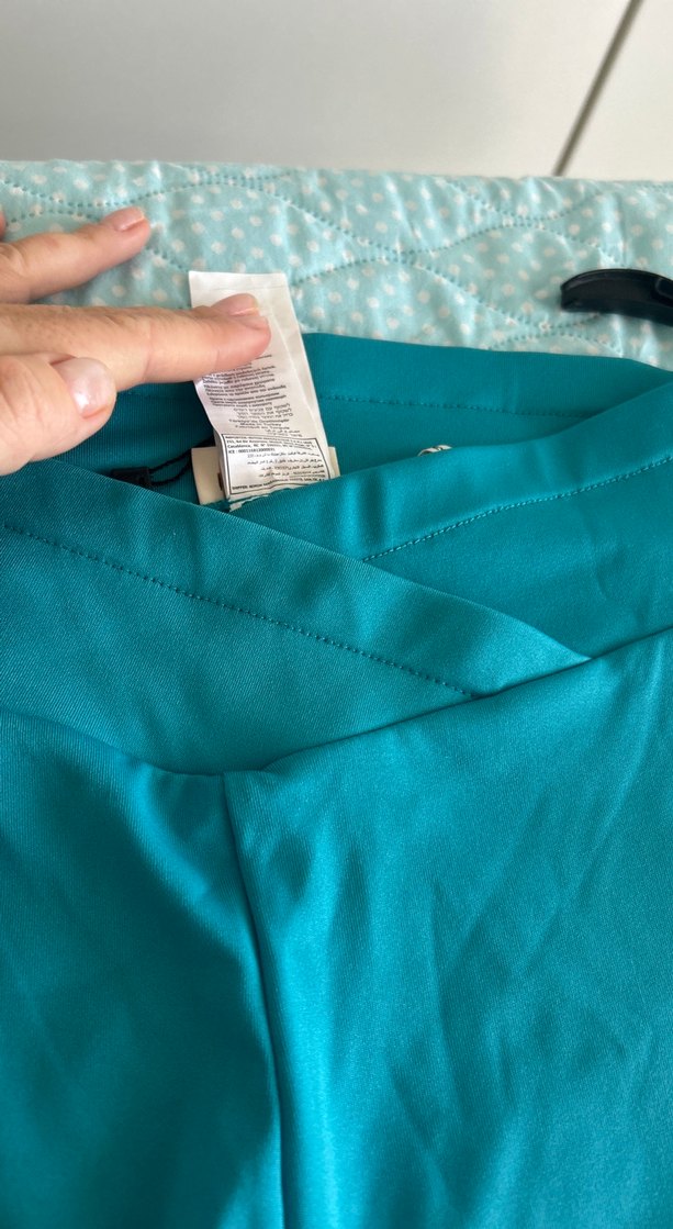 Beli Kemerli Turkuaz Spor Tayt - Görsel 2