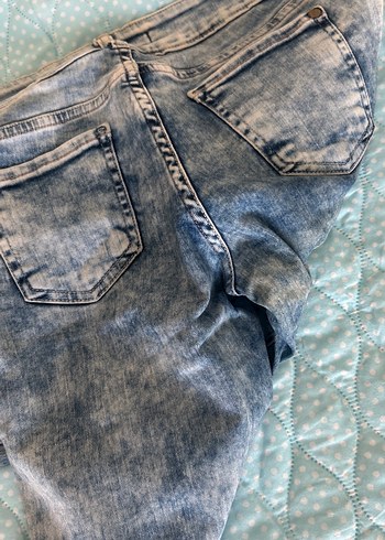 Kadın Gri Yıkamalı Dar Kesim Denim Pantolon - Görsel 5