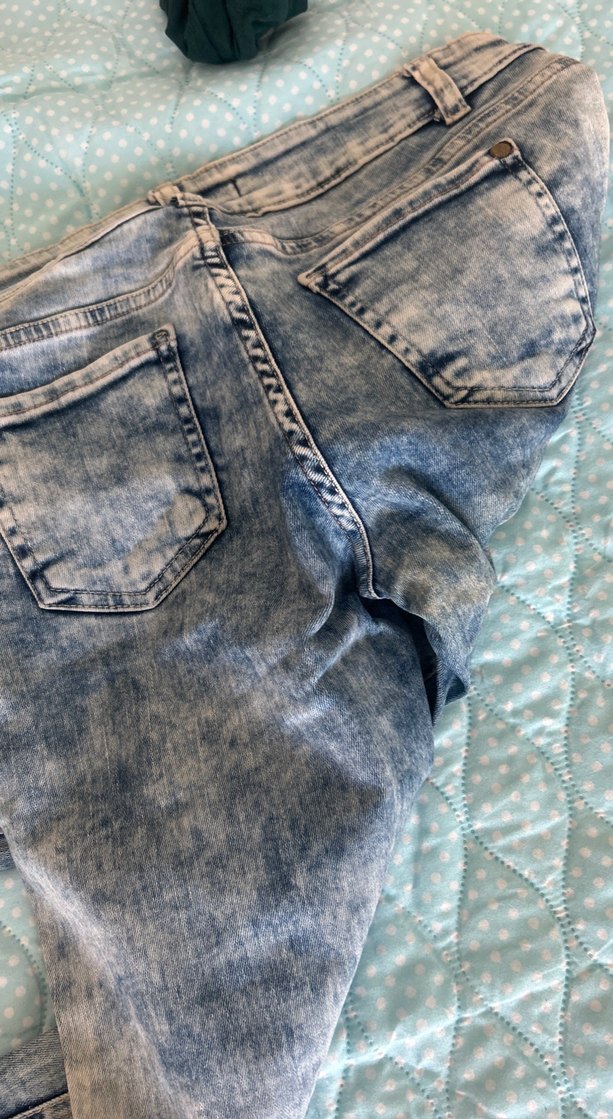 Kadın Gri Yıkamalı Dar Kesim Denim Pantolon - Görsel 5