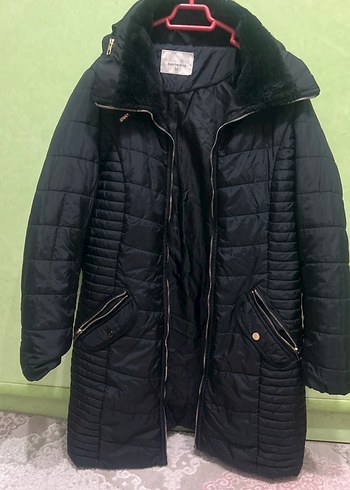 Siyah Kadın Midi Kışlık Mont - Görsel 2