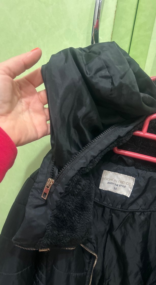 Siyah Kadın Midi Kışlık Mont - Görsel 4