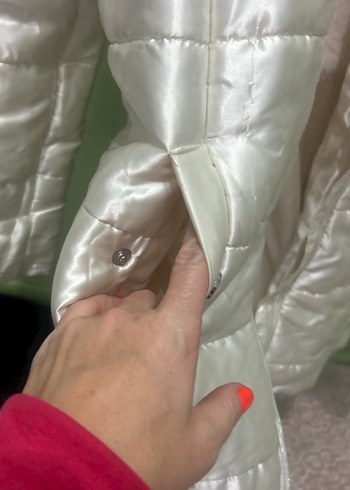 Beyaz çocuk Midi Kaban, Fermuarlı, Sıcak Kumaş - Görsel 4