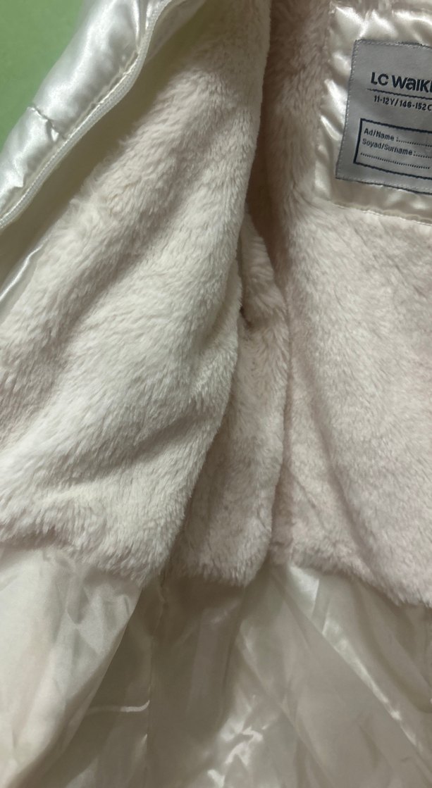 Beyaz çocuk Midi Kaban, Fermuarlı, Sıcak Kumaş - Görsel 3