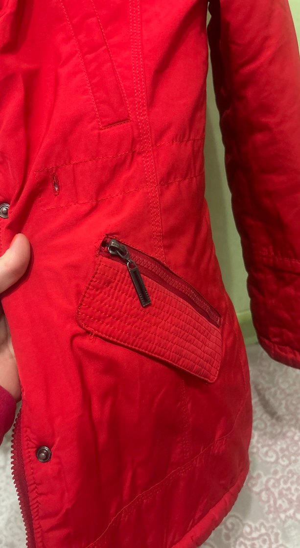 Kırmızı Kadın Midi Kaban - Görsel 3