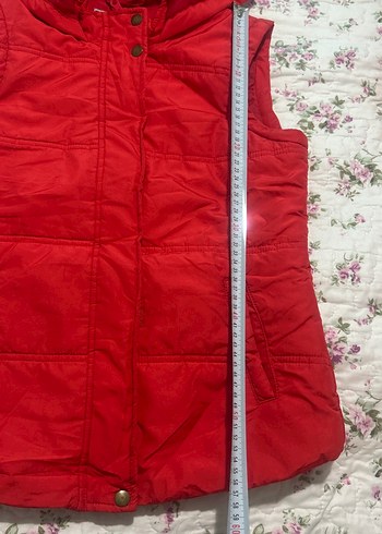 Kapüşonlu Kırmızı çocuk Yelek - Görsel 3