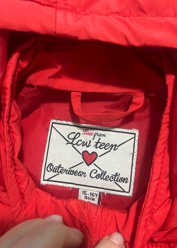 Kapüşonlu Kırmızı çocuk Yelek - Görsel 2