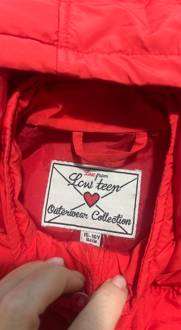 Kapüşonlu Kırmızı çocuk Yelek - Görsel 2