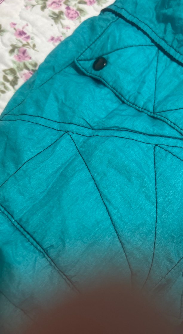 Düğmeli Turkuaz Kadın Midi Mont - Görsel 4