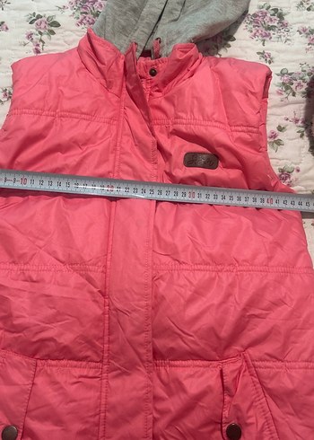 Kız Çocuk Pembe Kapüşonlu Fermuarlı Yelek - Görsel 4