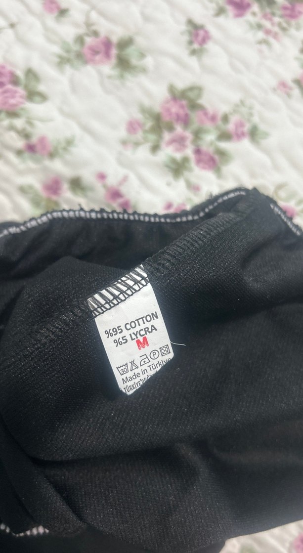 Siyah Kadın Pamuklu Bol Kesim Pantolon - Görsel 3