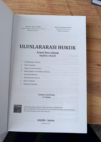 Uluslararası Hukuk Temel Ders Kitabı YÜCEL ACER İBRAHİM KAYA
