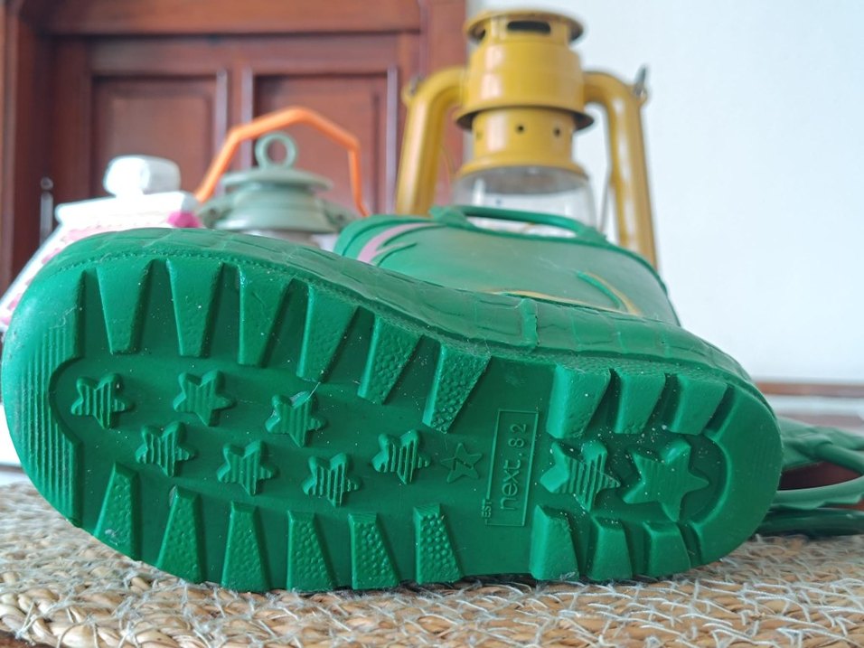 Çocuklar için Dinozor Desenli Yeşil Yağmur Botu - Görsel 2