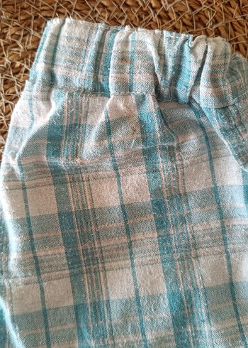 Turkuaz Renkli Kısa Şort ve ekose paltolon - Görsel 7