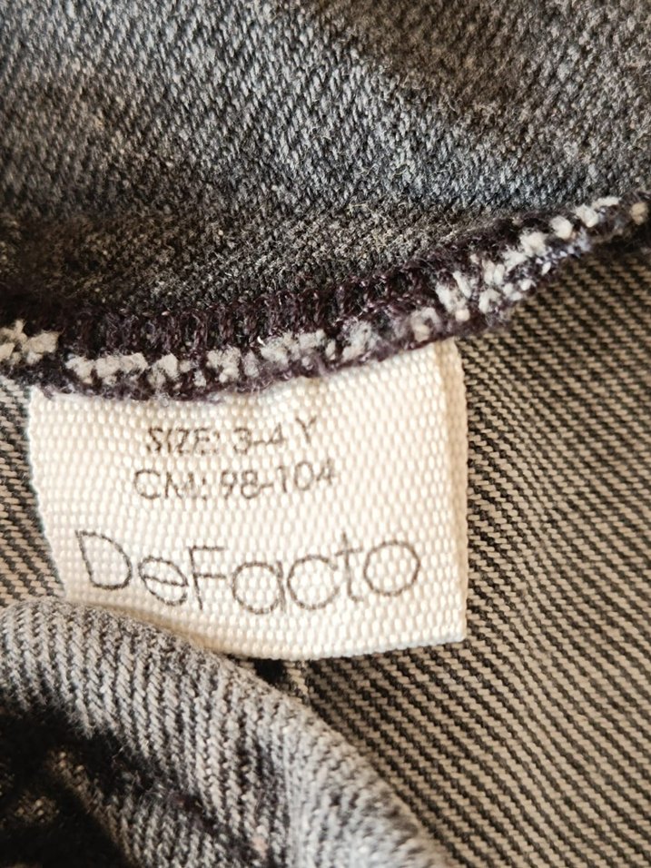 erkek Çocuk Gri Denim Bol Kesim Askılı Tulum - Görsel 4