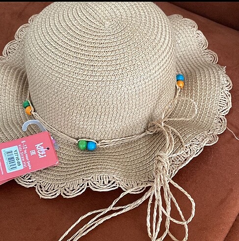 8-12 Yaş, 23 cm Beden camel Renk 6/12/yaş hasır şapka