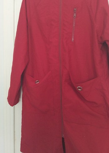 Bordo Midi Hamile Fermuarlı Ceket - Görsel 2