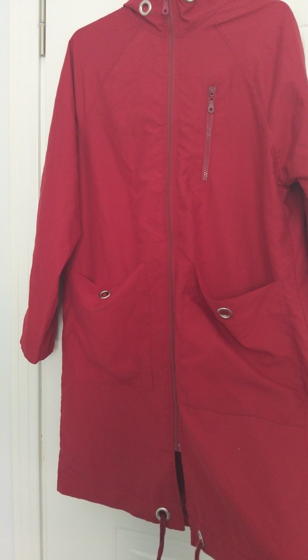 Bordo Midi Hamile Fermuarlı Ceket - Görsel 2