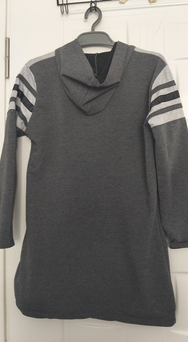 Gri Fermuarlı Uzun Kollu Hamile Sweatshirt - Görsel 3