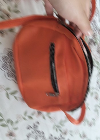 Turuncu Deri Kadın Çapraz Çanta - Görsel 2