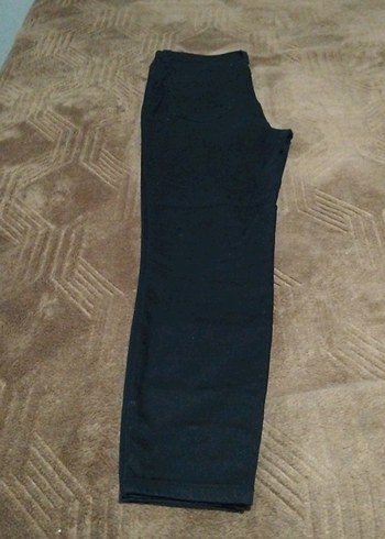 Düğmeli Siyah Kadın Denim Pantolon - Görsel 3