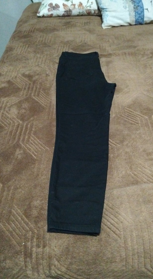 Düğmeli Siyah Kadın Denim Pantolon - Görsel 3