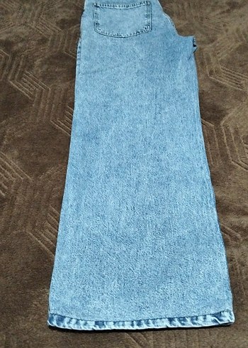 Gri Bol Kesim Midi Denim Kadın Jean - Görsel 4