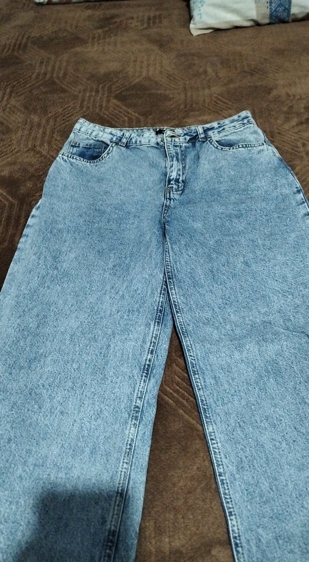 Gri Bol Kesim Midi Denim Kadın Jean - Görsel 2