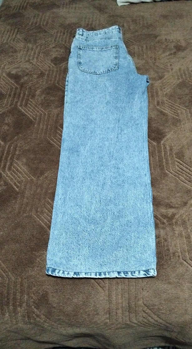 Gri Bol Kesim Midi Denim Kadın Jean - Görsel 3