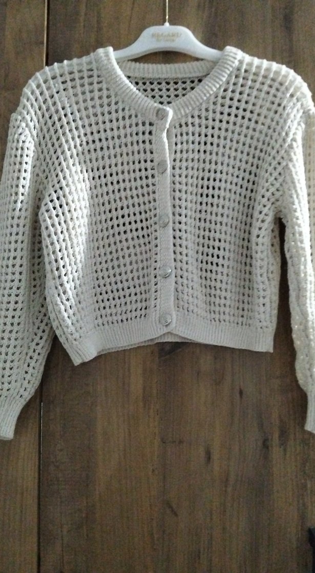 Gri Örgü Kadın Hırka - Görsel 2